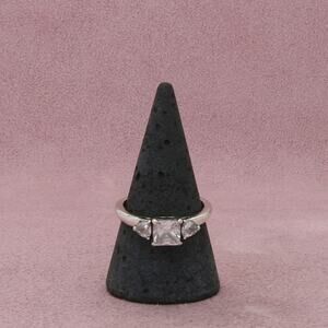 silpada sterling silver princess-cut cz engagement ring size 9